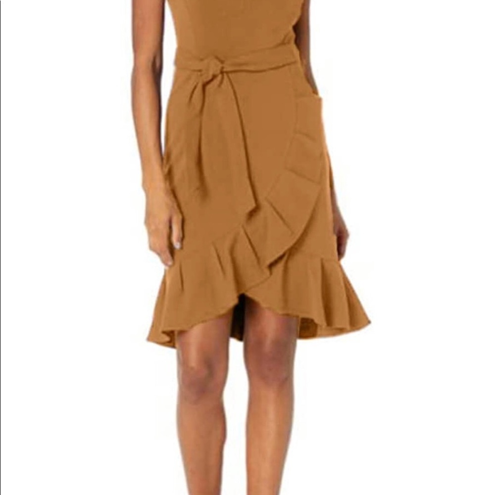 Calvin Klein Women's Essential Sleeveless Sheath in camel/ brown color
